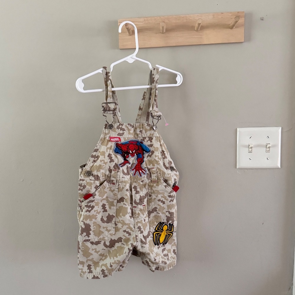 Spider-Man Vintage Y2K Camouflage Overall Size 3T Months Embroidered